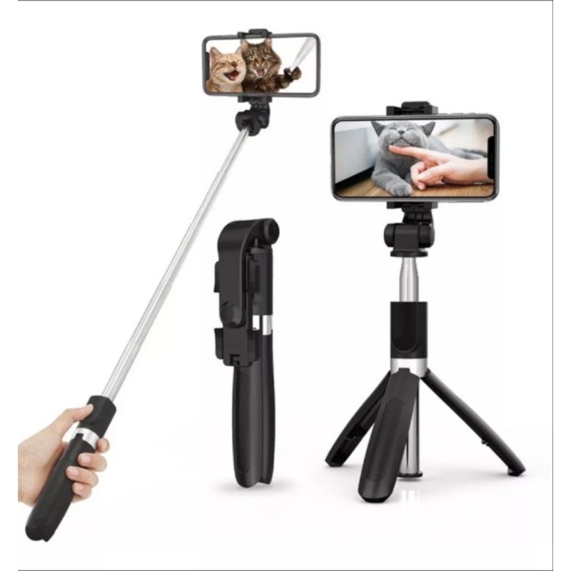 Bastão Tripé Mini 360° Win Castle Pau De SelfieBluetooth 3 Em 1 Suporte Para Celular Cor Preto