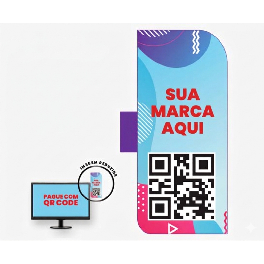 Display para Monitor PVC 0.50mm Premium Personalizado para Empresas e Escritórios Kit 12 a 48 Unidades Alta Durabilidade