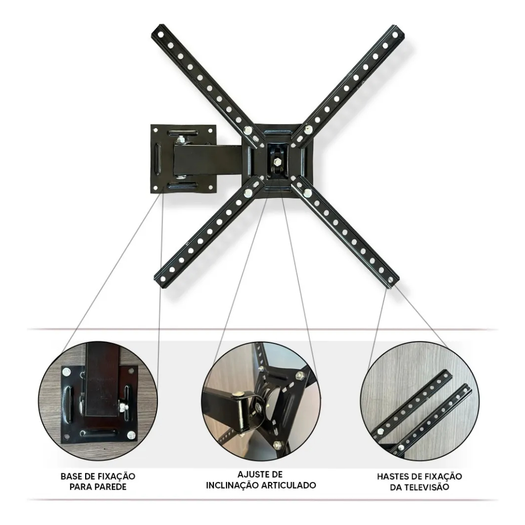Suporte Articulado Para Tv E Monitor 10 A 55 LED LCD 180 Graus Brasforma Premium + Envio Rápido