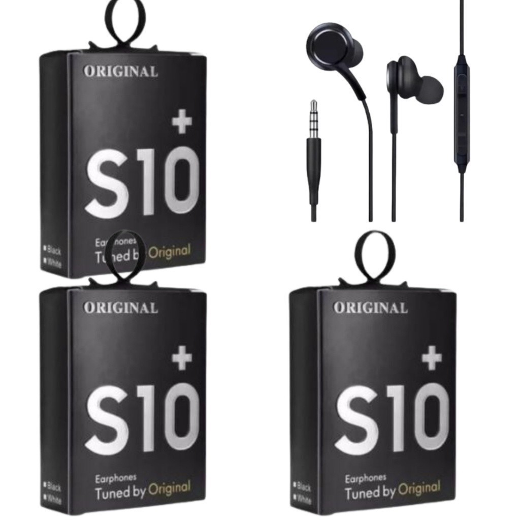Kit Fone De Ouvido S10+ Saída P2 Intra Auricular Bass Grave Celular Smartphone Preto .
