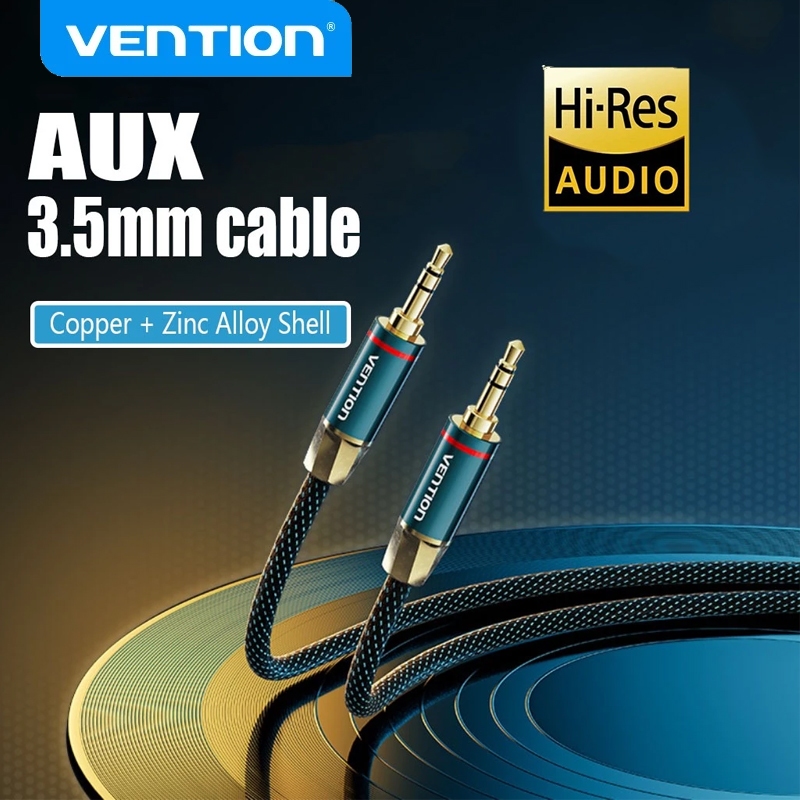 Vention Cabo De Áudio 3.5mm Aux TRS Macho Para Smartphone Tablet Media Player MP3 Amplificador De Carro Fone De Ouvido