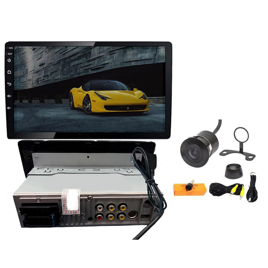 Central Multimídia Mp5 1 Din 9 Polegadas Bluetooth Usb Fm com câmera de ré