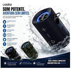 CAIXA DE SOM BLUETOOTH BASIKE IPX5 RGB POTENTE À PROVA D’ÁGUA