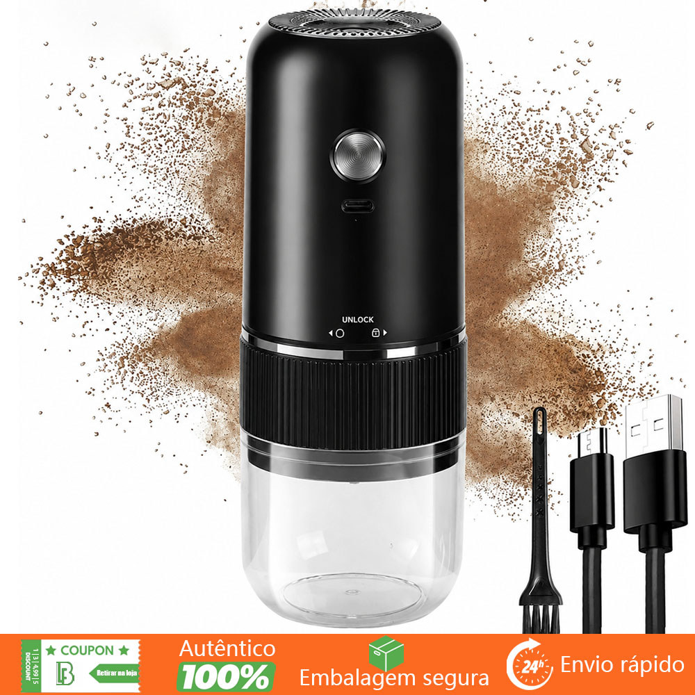 Electric Coffee Grinder Rechargeable Portable Coffee Bean Grinder Adjust Grinding Levels