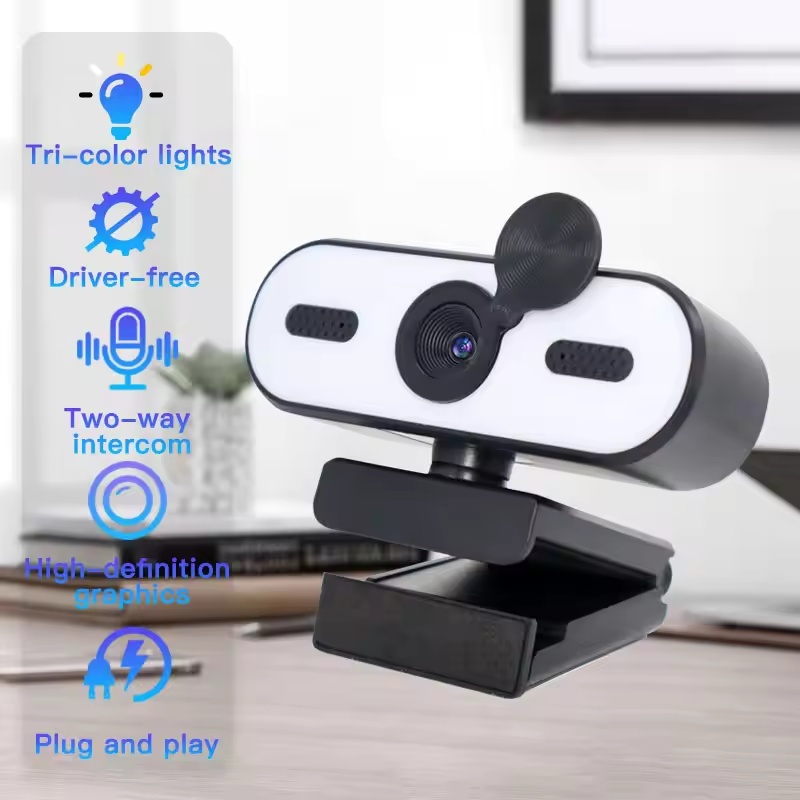 Mini Webcam 4K USB Autofoco Câmera Web Portátil 2K Para Streaming