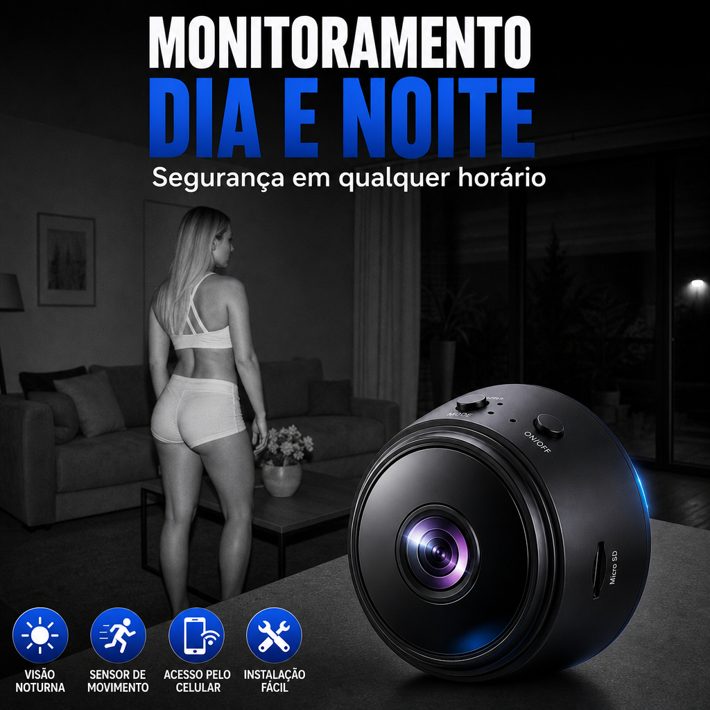 Mini Câmera Antifurto Para Monitoramento De Mesa De Trabalho E Notebook