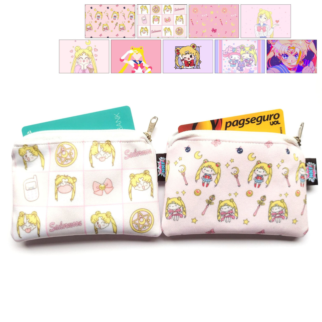 Porta Moedas / Batom / Fone / Cartão / Níquel / Bolsinha / Carteira / Mini Nécessaire Sailor Moon / Anime / Otaku / Fofo