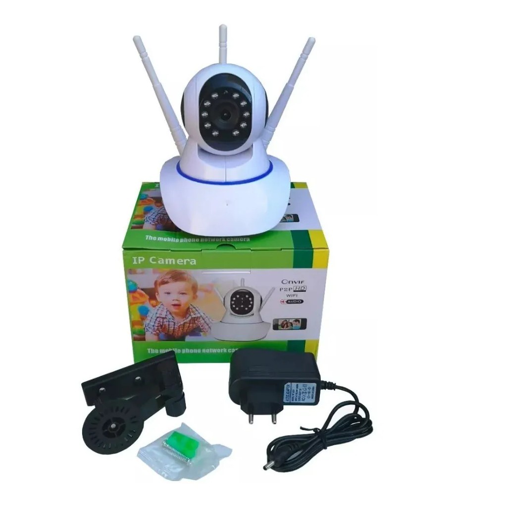 Câmera Ip 3 Antenas Wifi Wireless Yoosee 3ª Geração Noturna Monitoramento