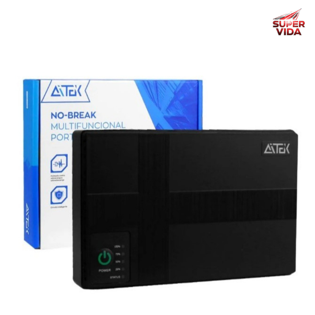 Nobreak Portátil AITEK ANB-036 10400mAh - 36W para Roteadores e Câmeras