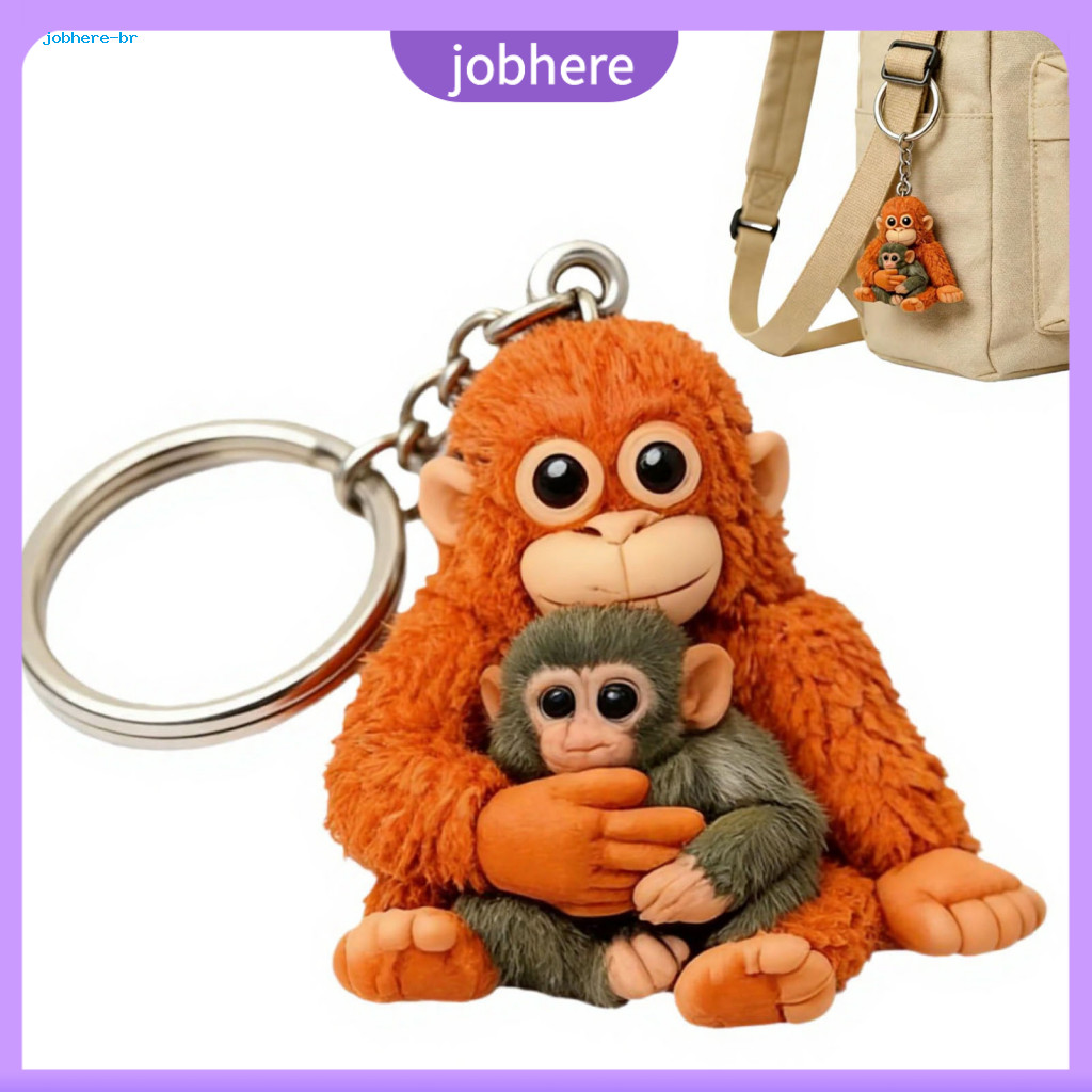 Colorful Desk Decoration 1 or 2 Pcs Cute Plush Monkey Keychain Pendant Mini Charm for Backpack Purse Car Bag Soft and Ad