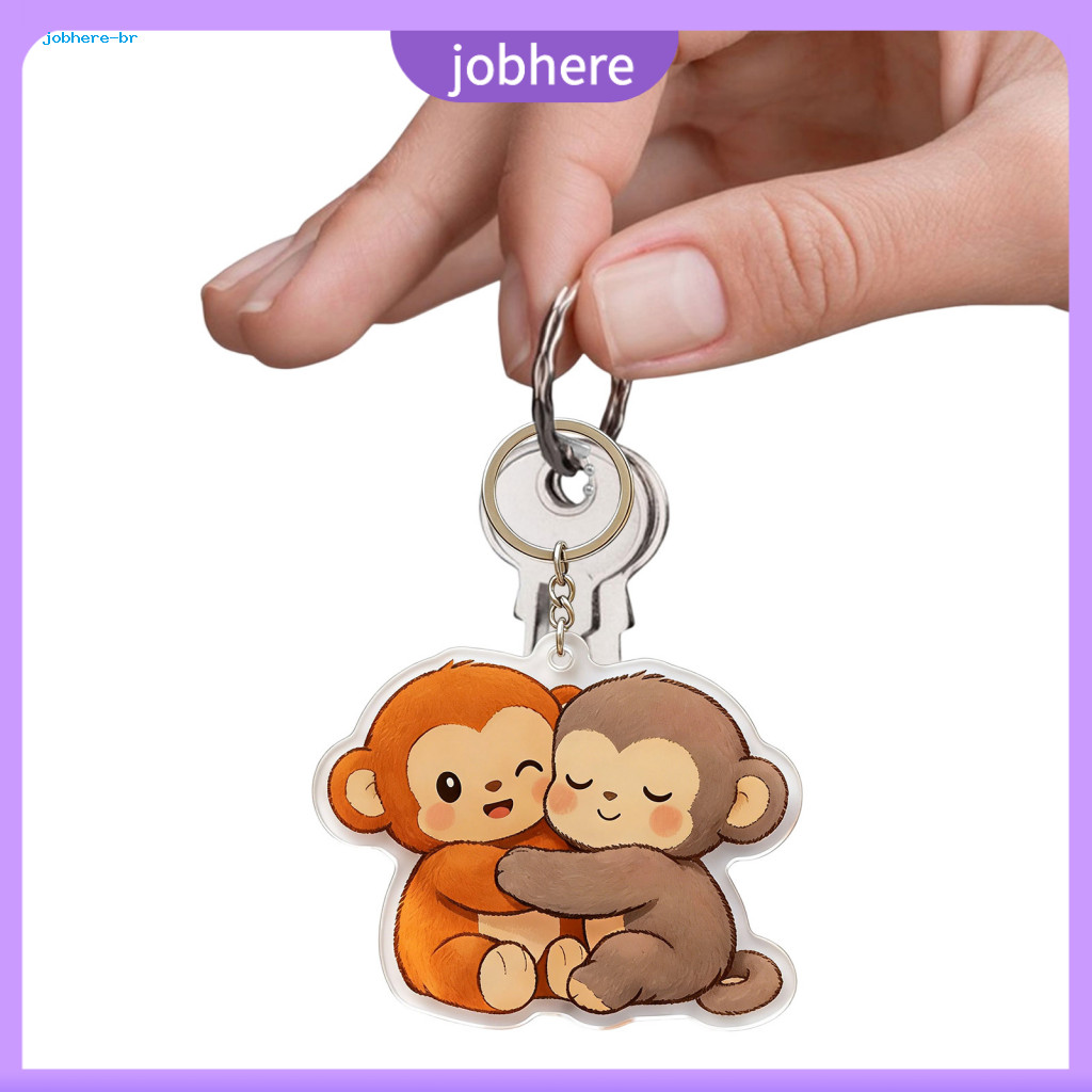 Colorful Keychain Decoration 3d Monkey Hug Pendant Cute Charm for Backpack Purse Car Keys – Mini Decorative Bag Strap