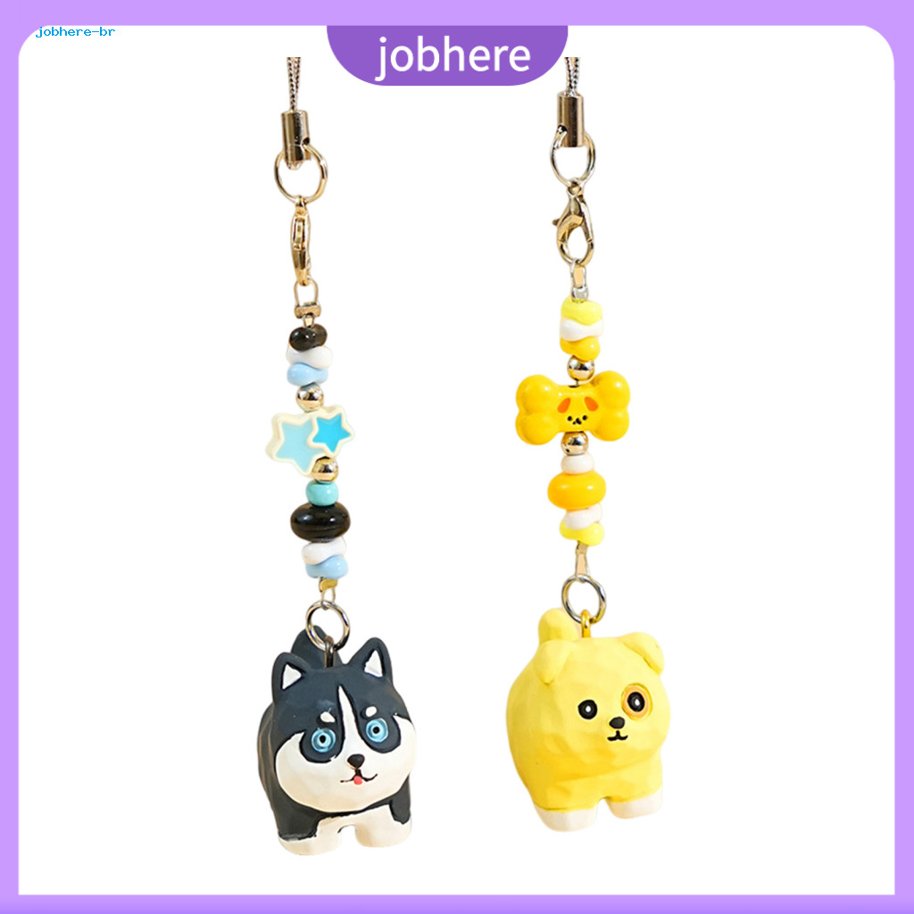 Mobile Phone Chain 2pcs Cute Puppy Keychain Pendant Lightweight Mini Key Holder for Backpack Car Bag Accessories – Emo
