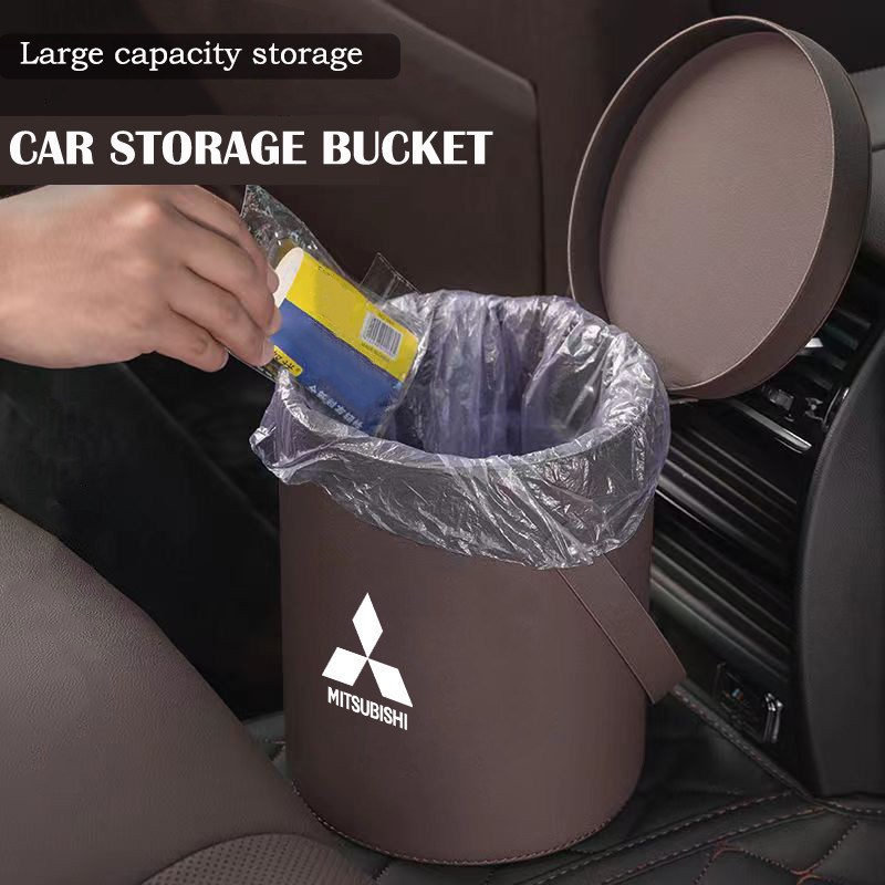 Multifunctional Car Trash Bin Storage Box Waterproof Durable Car Storage Bucket Suitable For Mitsubishi Pajero Attrage L