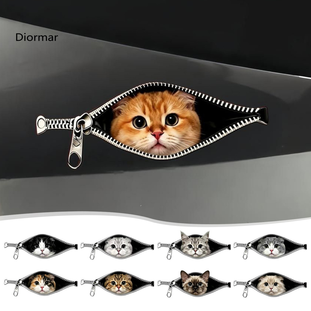 Car Scratch Cover Sticker Adhesive Durable Waterproof Stickers – Zipper Cat Shape Scratch-proof Decals for Cars Electr