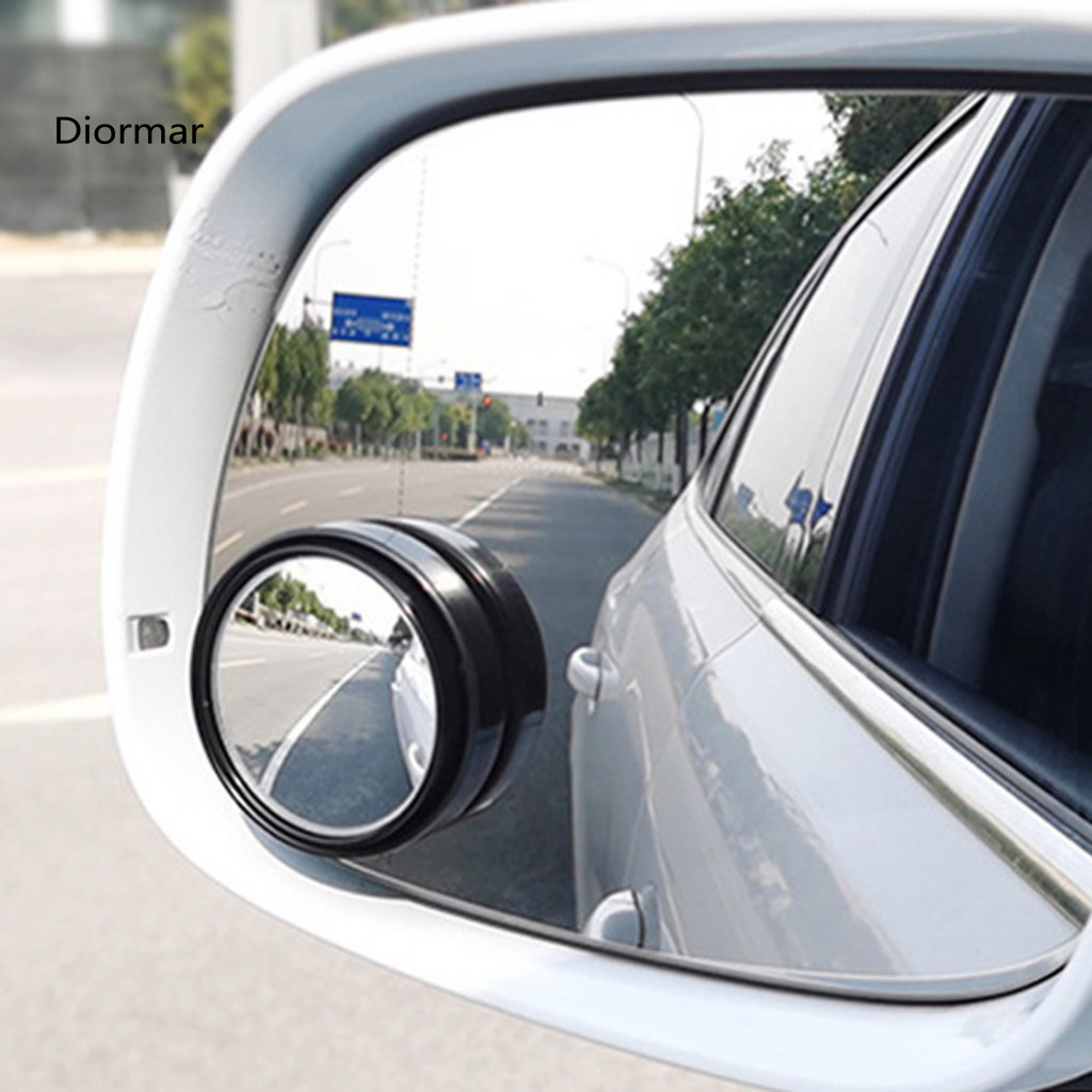 View Wide Angle Mirror Side 1 Pair Car Rear Blind Spot 360° Adjustable Small Round Waterproof Anti-fog Suction Cup for