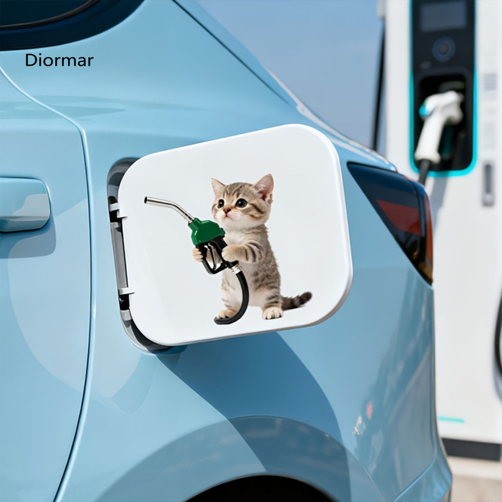Sunproof Car Decal Cute Sticker Cat for Fuel Tank Funny Waterproof Vinyl Scratch-proof Exterior Decoration Perfect for S