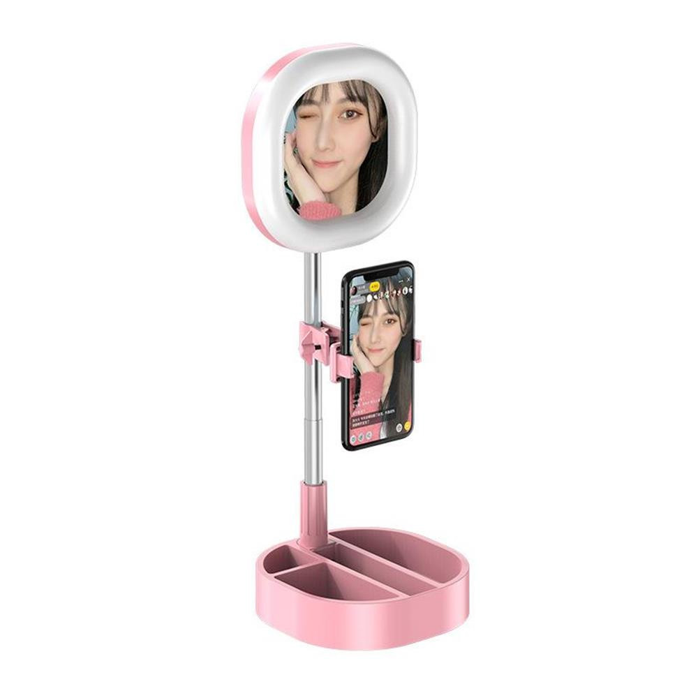 Ring Light Y3 Com Suporte Rosa para Criação de Conteúdos Digitais - Envio Imediato
