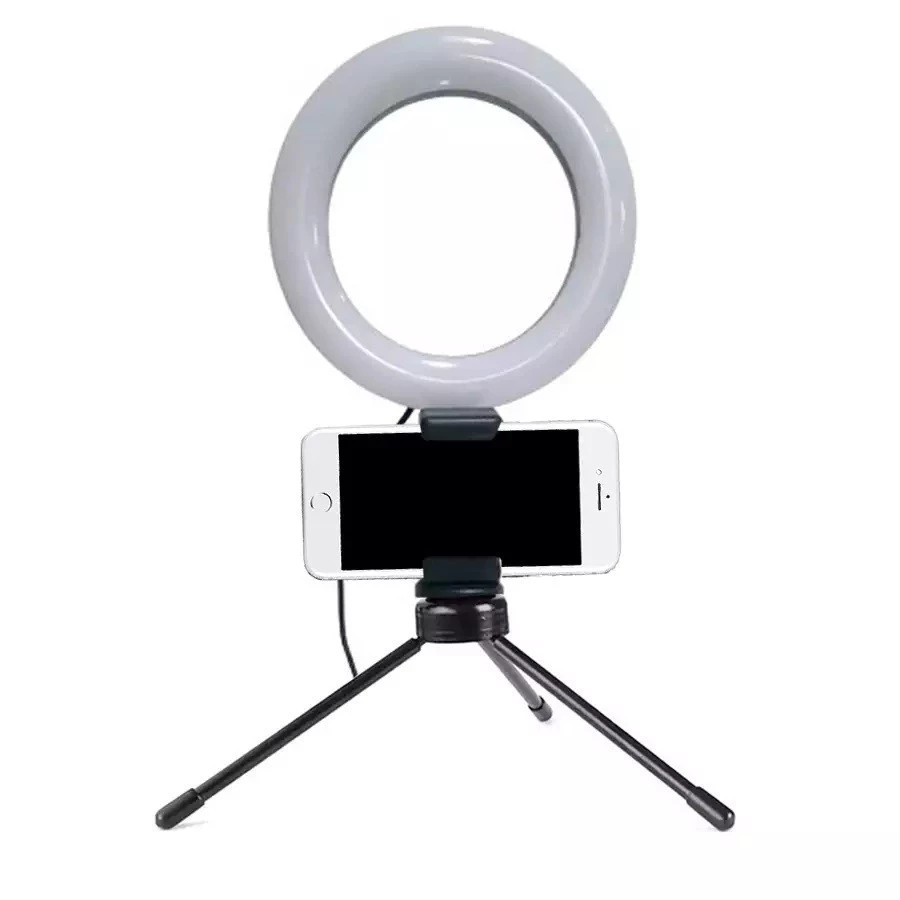 Iluminador Ring Light 6 Polegadas (16cm) com Tripe e Suporte para Celular - Ideal para Digital Influencer