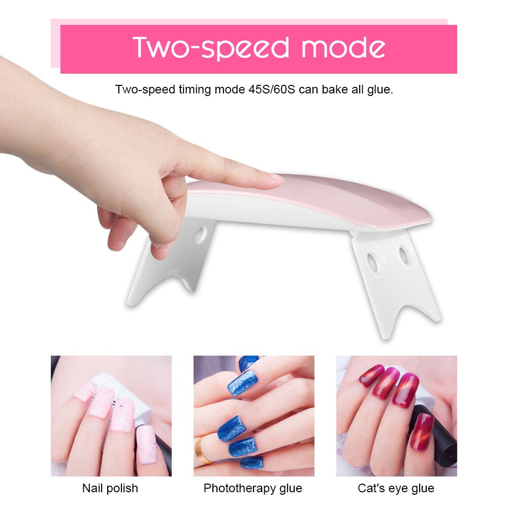 Mini 6W Nail Dryer Machine Portable 6 LED UV Manicure Lamp Nails USB Cable Home Use Nail Lamp For Drying Nails presente