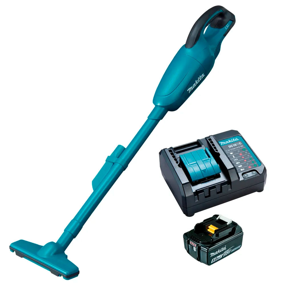 Aspirador de Pó Sem Fio Portátil a Bateria 18V DCL180Z + 01 Bateria 5Ah + Carregador DC18SD Makita