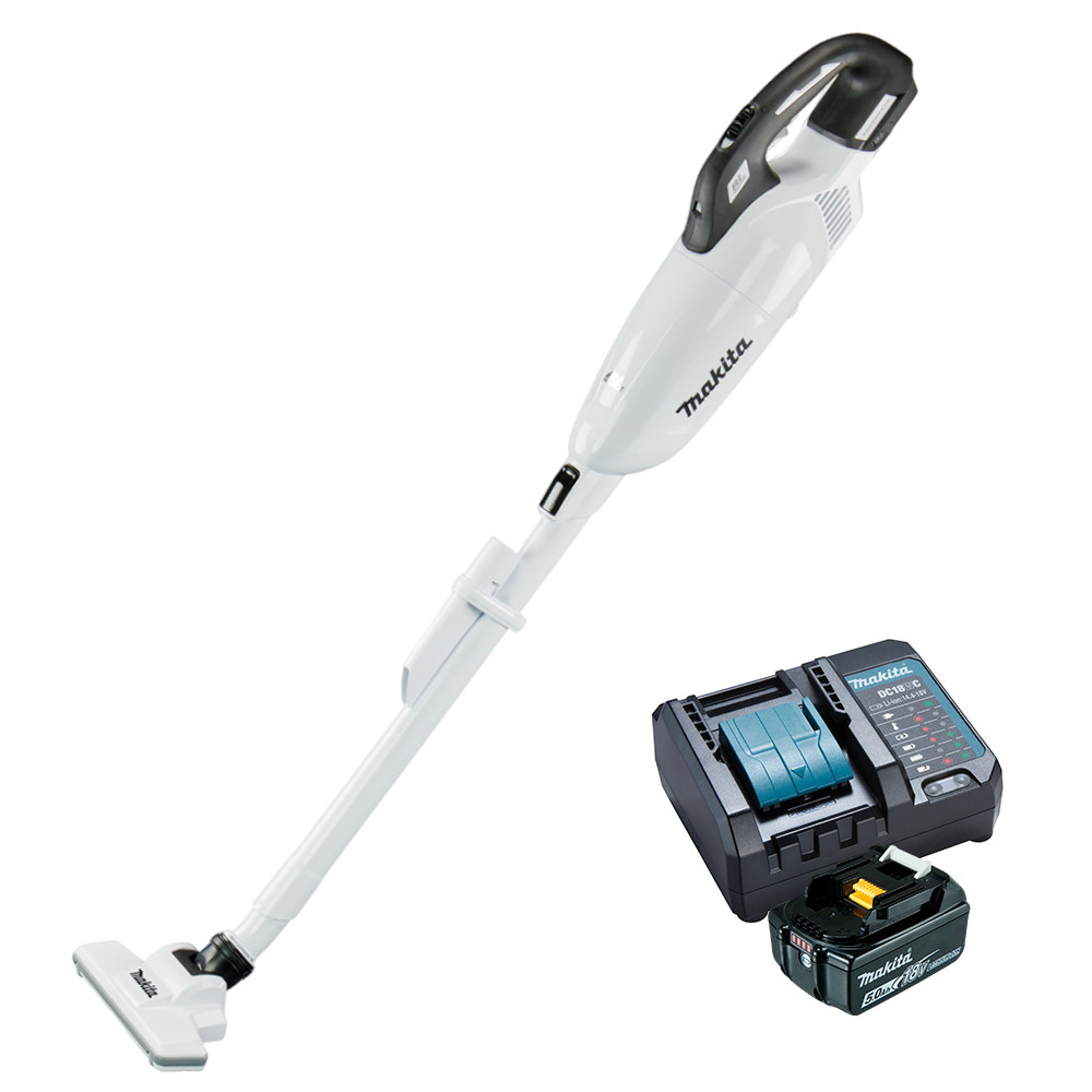 Aspirador de Pó Sem Fio Portátil a Bateria 18V DCL283FZW + 01 Bateria 5Ah + Carregador DC18WC Makita