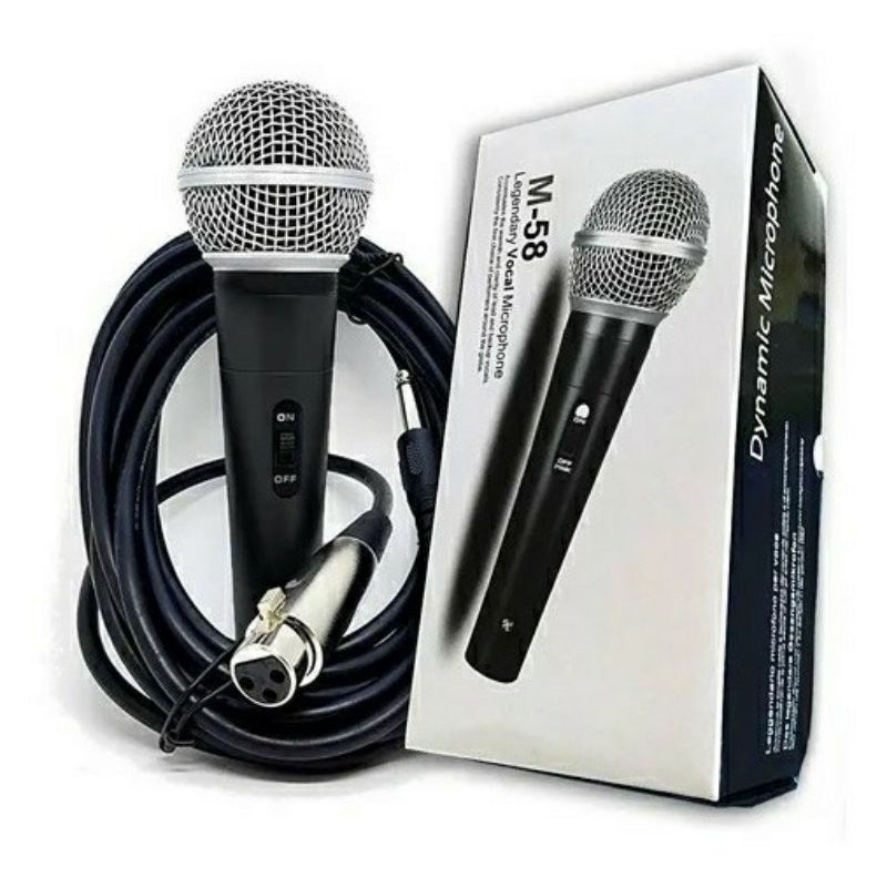 Microfone Profissional Com Cabo Sm-58 - Premium