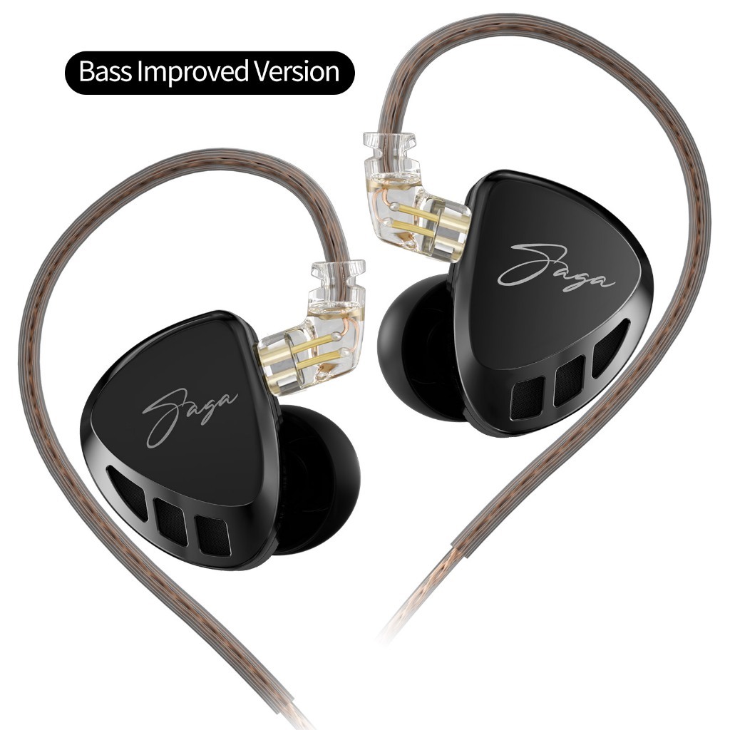 Fone de ouvido Kz Saga Versao melhorada com bass boost,lacrado com tips premium 7hz C MIC GAMER