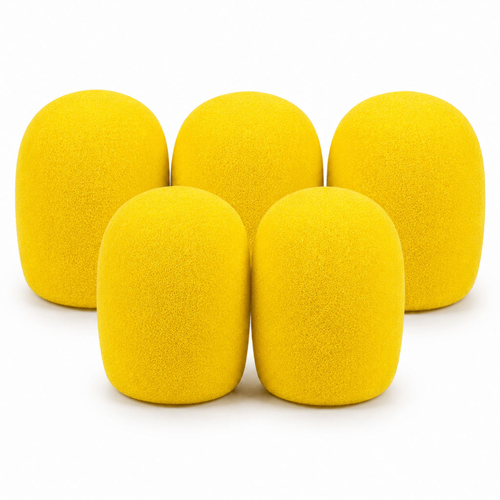 Espuma Para Microfone SM58 Amarela Capa Protetora Anti Vento Profissional Com Fio e Sem Fio