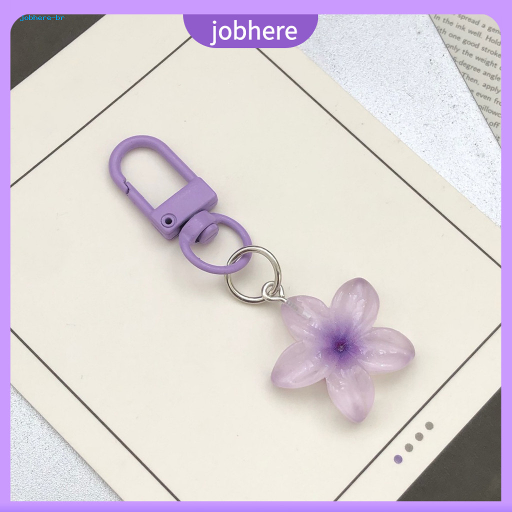 Transparent Resin Keychain 3pcs Flower Pendant Small Portable Decorative Accessories for Bags Wallets Cars – Stylish a