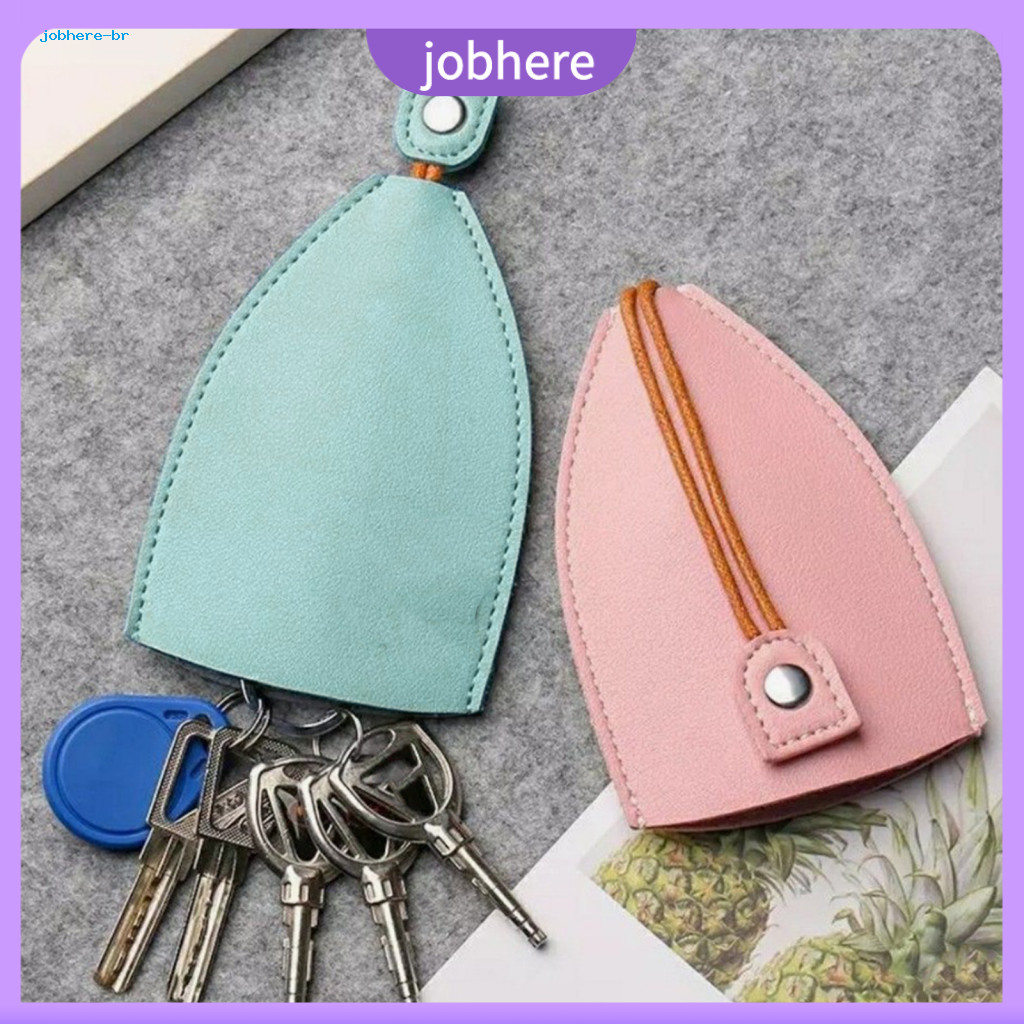 Retractable Key Holder Bag Faux Leather Car Organizer Keychain Pouch Anti-loss Portable Snap-closing Storage Cover for M