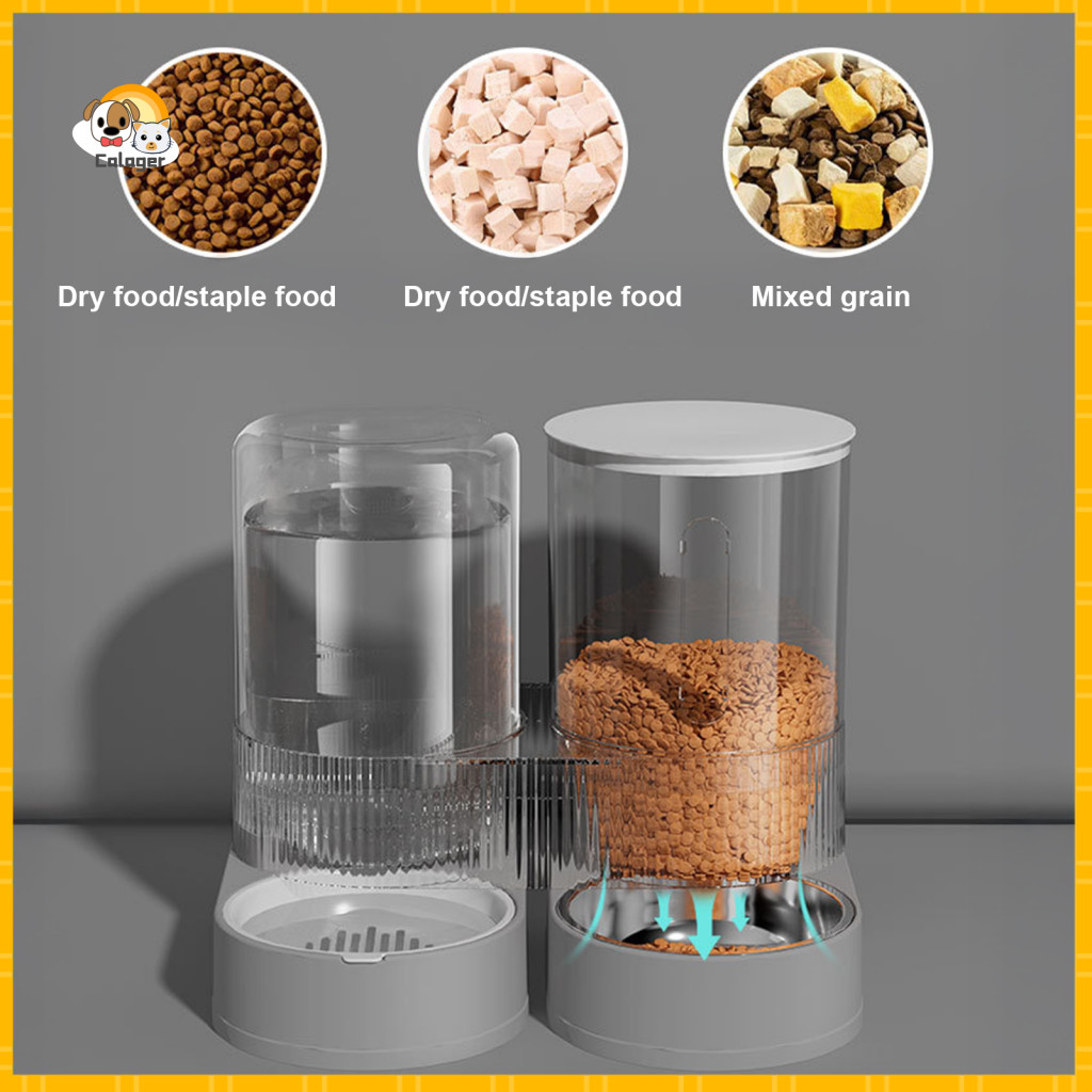 Automatic Cat Feeder Maintenance-free Pet Dispenser 2.4l Food with 2.6l Water Bowl Travel Auto Dog for Small Dogs Cats f