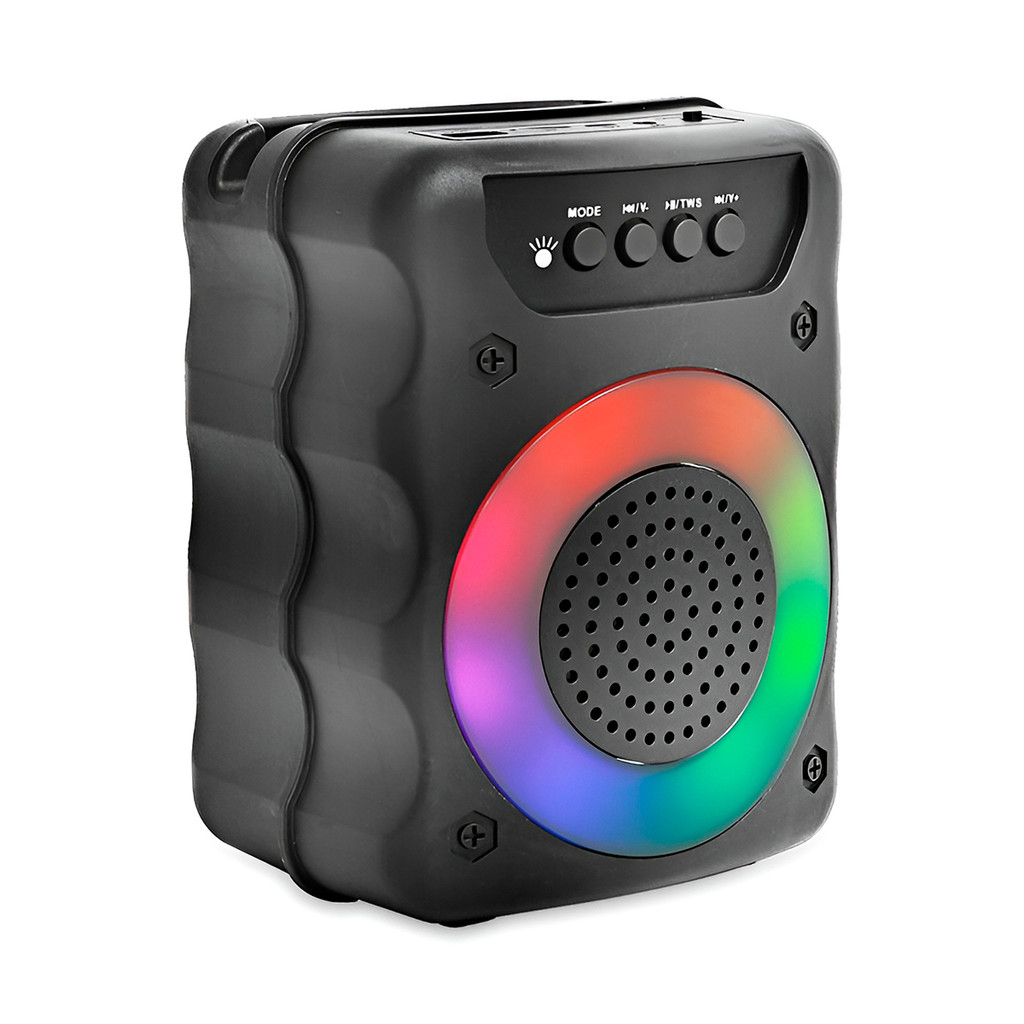 Caixa de Som Wireless Speaker Portátil Recarregável Luz Led