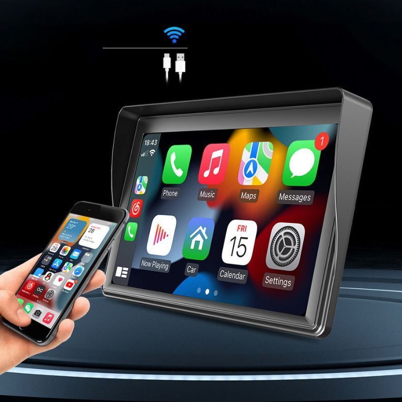 Display Automotivo 7 HD Portátil com Espelhamento CarPlay Android Auto
