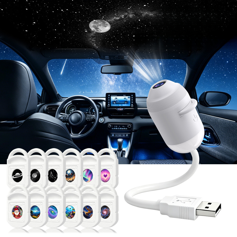 2-in-1 Portable Starry Sky Galaxy Projector Mini Night Light Car Projector Lamp