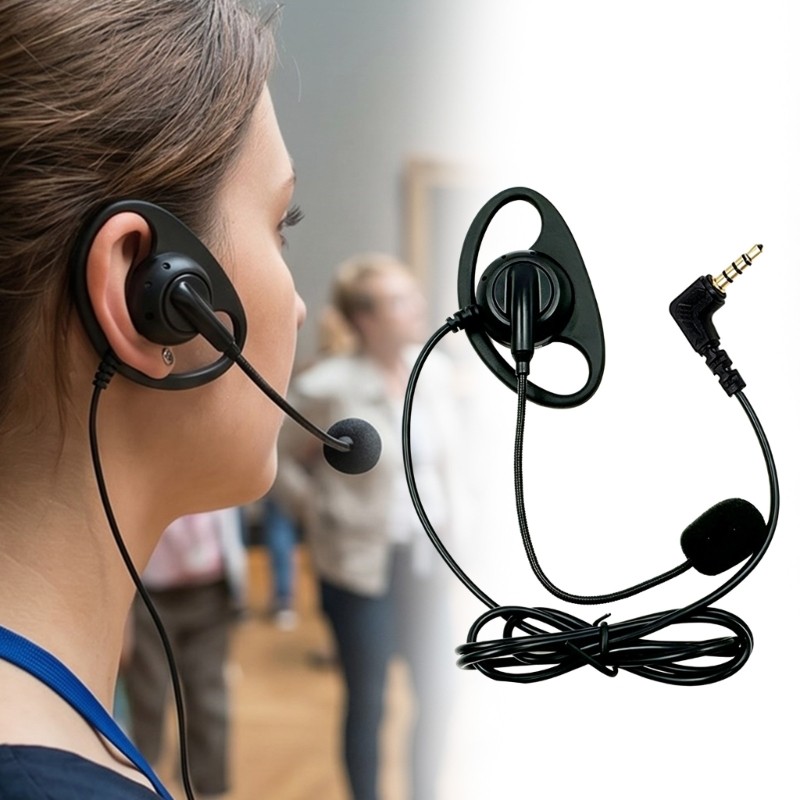 zzz Professional Tours Guide Headset Som Claro Gancho De Ouvido Ajustável Ajuste Com Segurança