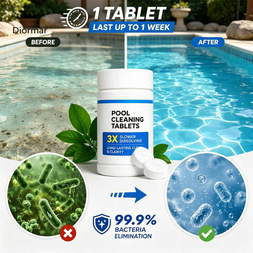 Pool Odor Eliminator Tablets Removal 50/100 Pcs Fast-acting for Swimming Pools Spas Long-lasting Slow Dissolving for Fre