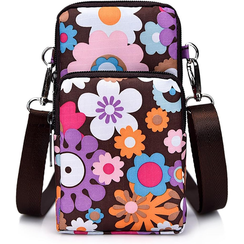 Crossbody Phone Bag for Women, Small Multiple Pockets Shoulder Bags Mini Cell Phone Wallet Purses for Travel Shopping Po