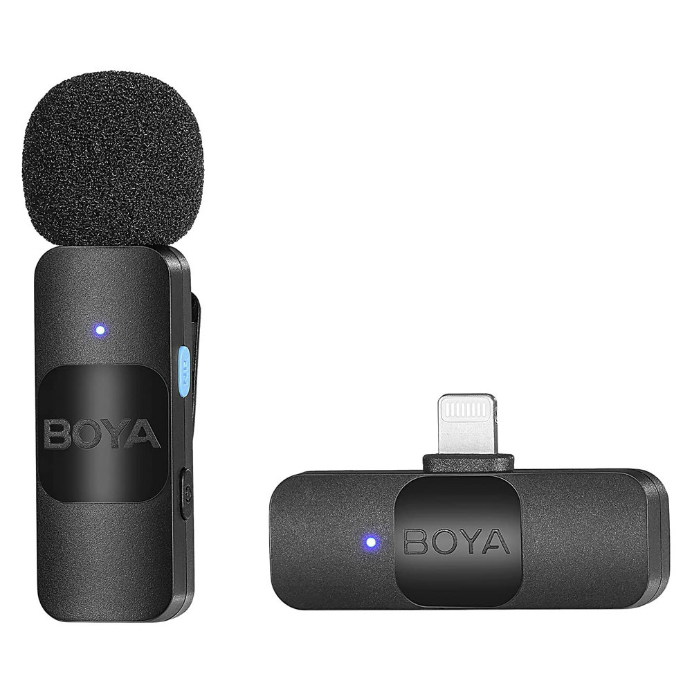 Sistema Microfone Sem Fio Boya By-v1 Apenas pra Iphone/Lightning Preto