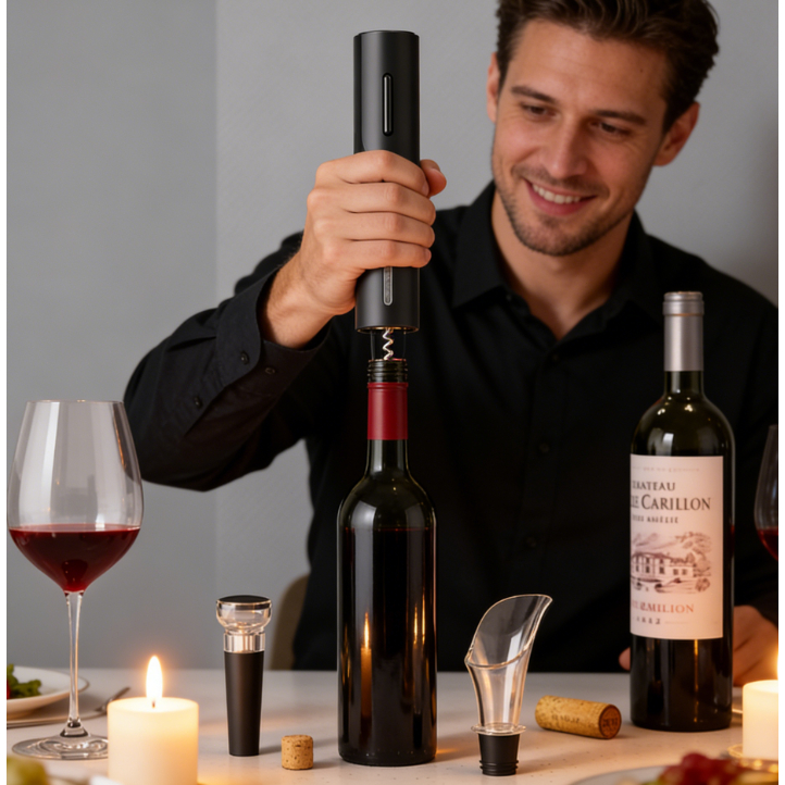 MODUS Automatic Electric Wine Opener | Electric Wine Bottle Corkscrew Remover for Home, Bar & Parties