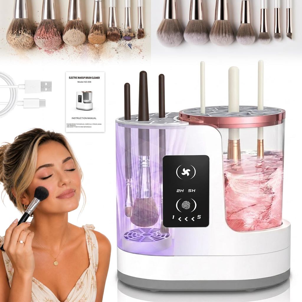 2 in 1 Automatic Electric Makeup Brush Cleaner Dryer, Universal Makeup Brush Cleaning Tool