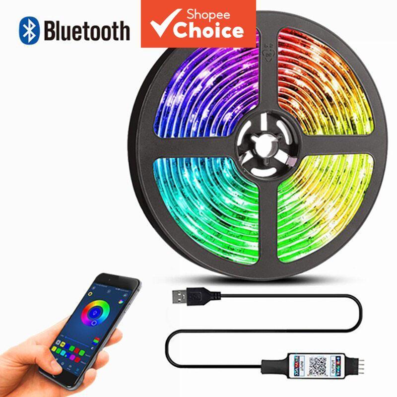 Luz Usb Bluetooth App Controle Rgb Tira Led Smd 5050 Mudança De Cor Para Tv Sala Quarto Decoração Casa Presente Natal