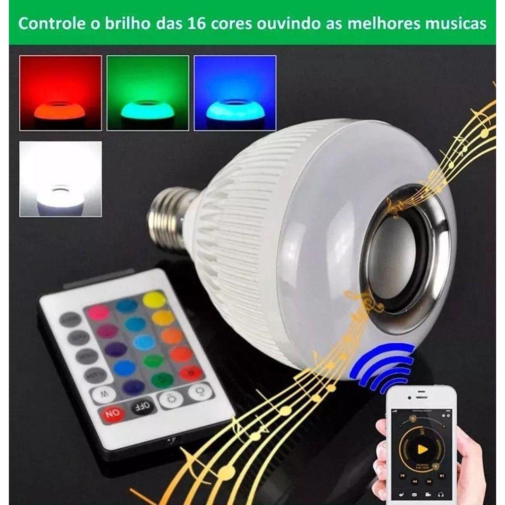 Lampada Bluetooth De Led Caixa De Som