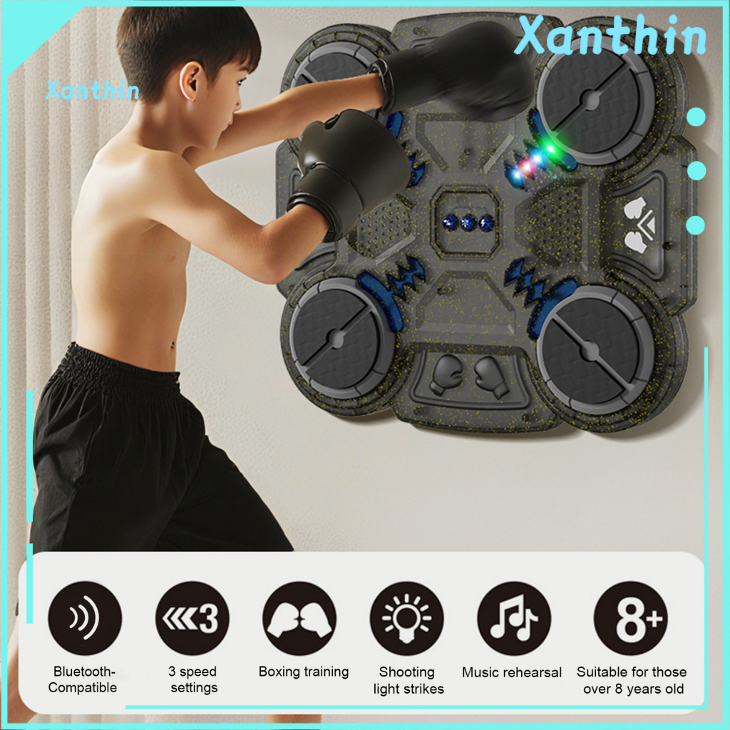 Home Gym Boxing Equipment Target with Hifi Sound Quality Music Machine Bluetooth Punching Led Lights 3 Speed Modes Recha