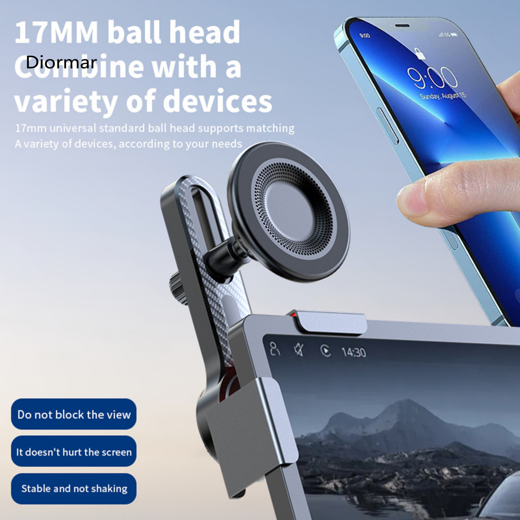 Non-blocking Screen Phone Holder Silicone Shock Absorbing Mount Magnetic Car Dashboard Adjustable Shock-absorbing Clip-o