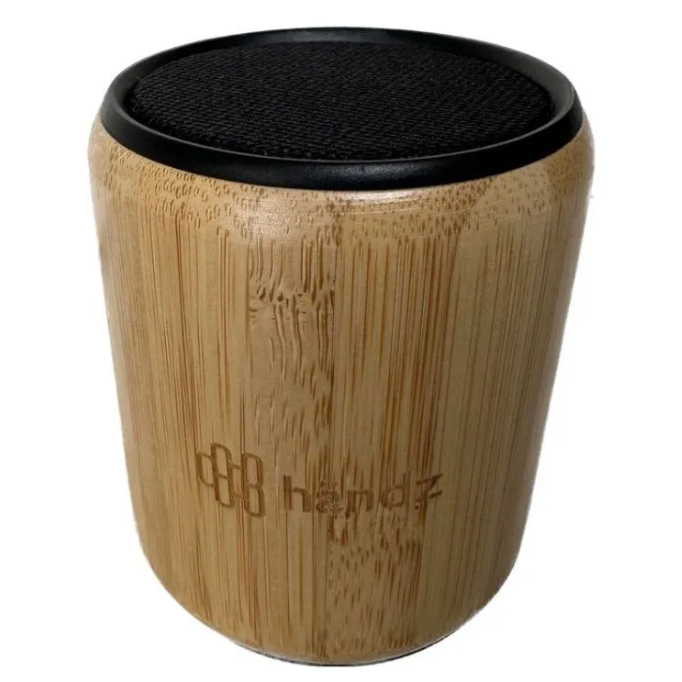 Mini Caixa de Som Bluetooth Händz Bamboo Drum Portátil Graves Som Estéreo