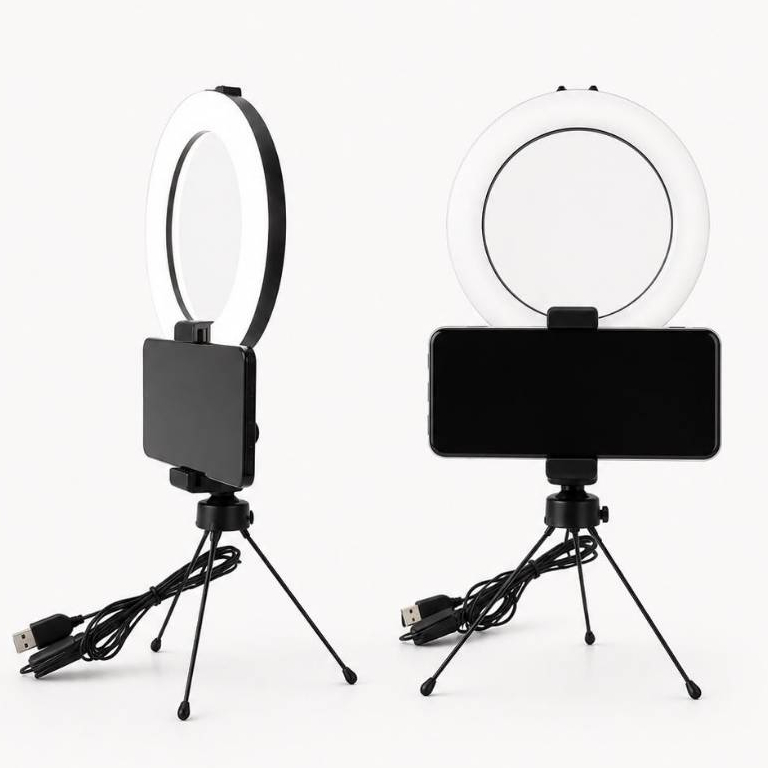Ring Light Led Mesa Iluminador Pequena Tripé 6 Polegada 16cm Premium