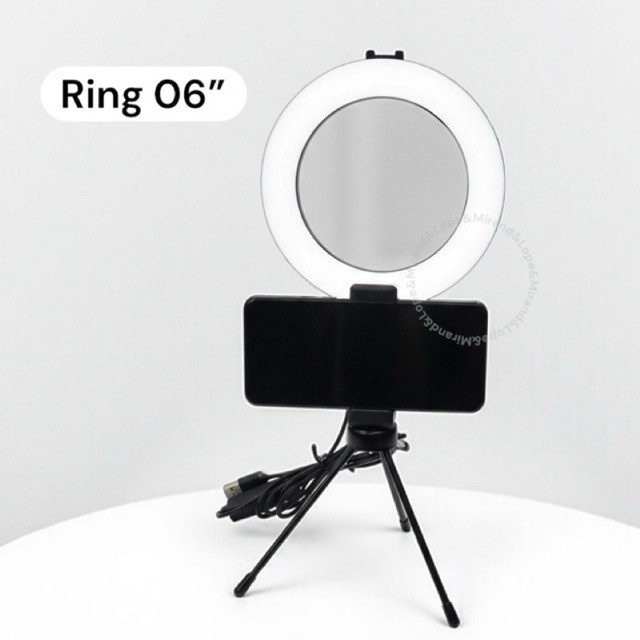 Ring Light 6 Polegadas Portátil Iluminação LED Para Maquiagem Vídeos Lives Fácil Montagem Premium