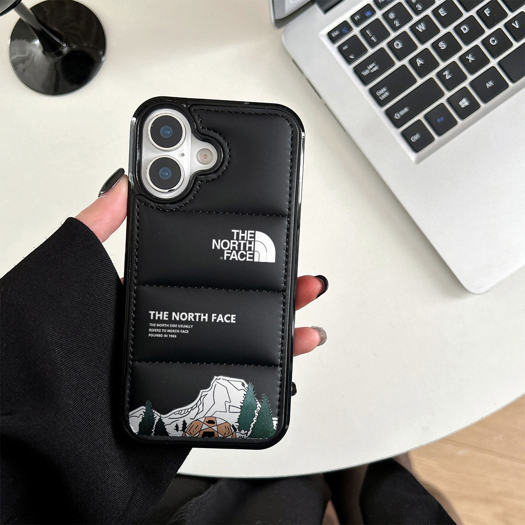 Tenda North Luxury Down Jacket Case Para IPHONE 17 16 15 PROMAX MINI AIR PLUS Capa Protetora