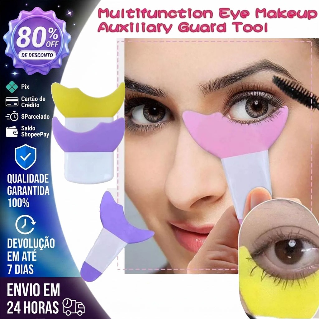 Cor Aleatória Silicone Multifuncional Eye Makeup Auxiliar Professional Maquiagem Reutilizável para Mascara de Cílios
