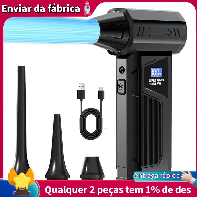 Ventilador A Jato Sem Fio 110000RPM Motor Escova Jet Blower Display Digital Iluminação Portátil Para Aspirador De Pó Car